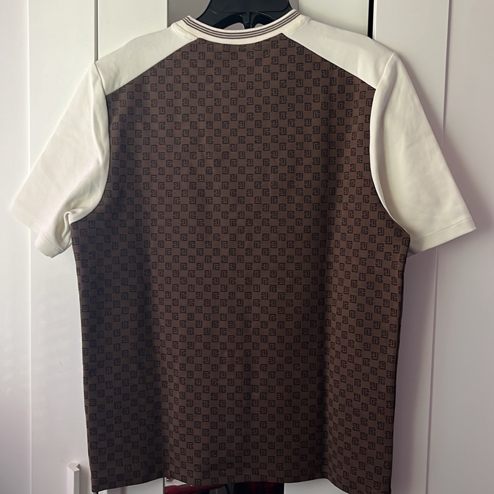 Balmain Mini Monogram Crewneck T-Shirt brown Ivory.. size Medium..brand … - Picture 7 of 9